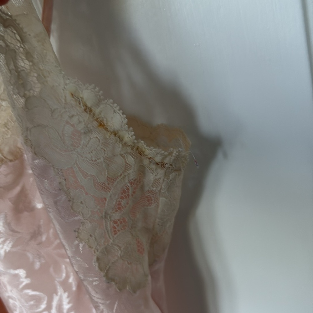 VTG Christian Dior Lingerie Set ILGWU lace patterned baby pink old Hollywood - Picture 5 of 13